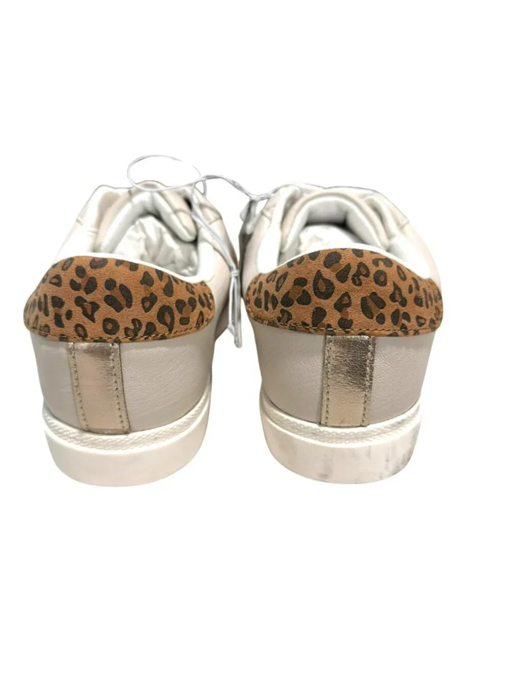 Leopard Print Sneakers With Metallic Star Accent Kids Size 4 New
